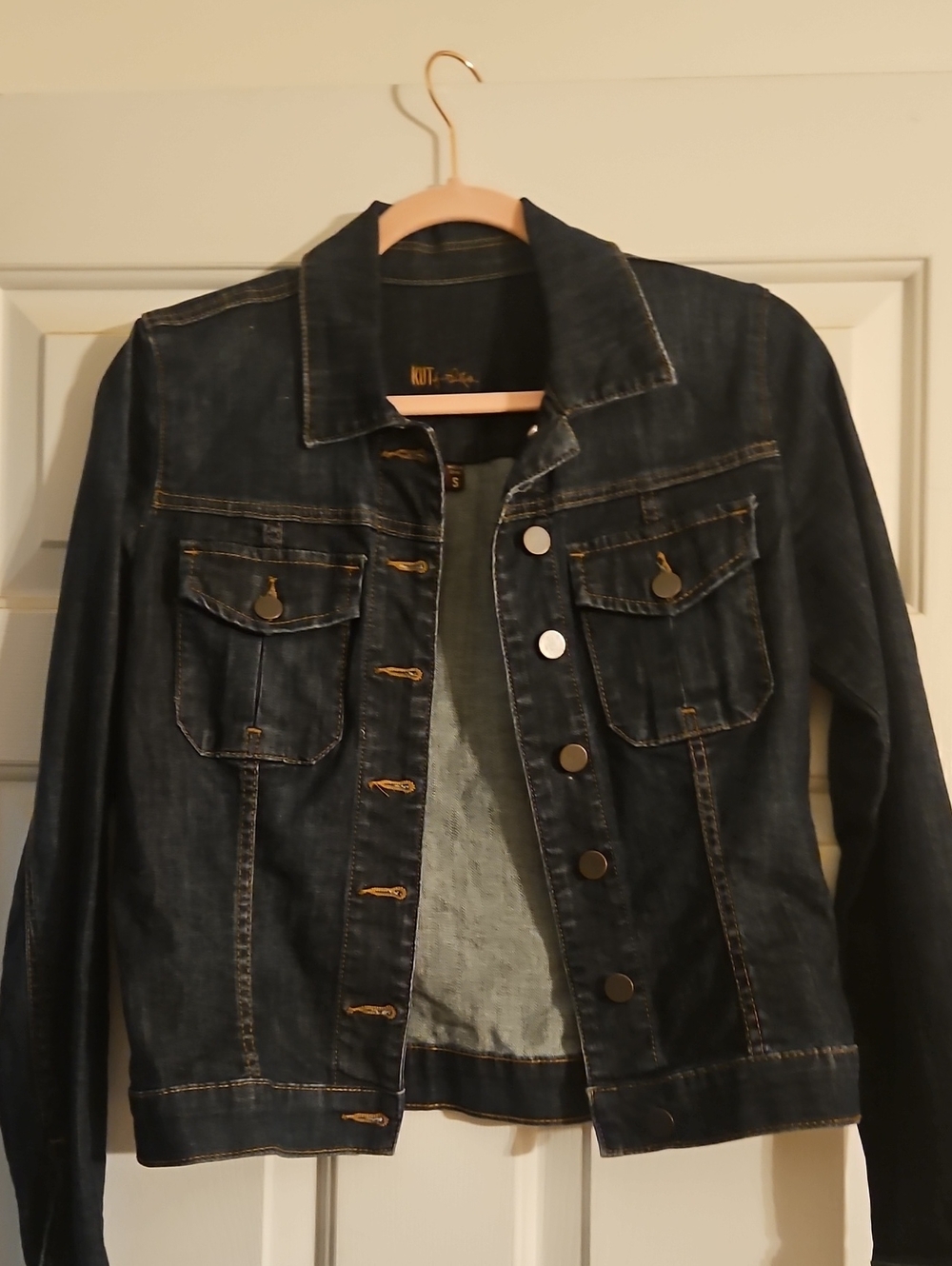Kut from the Kloth Dark Indigo Denim Trucker Jacket Women